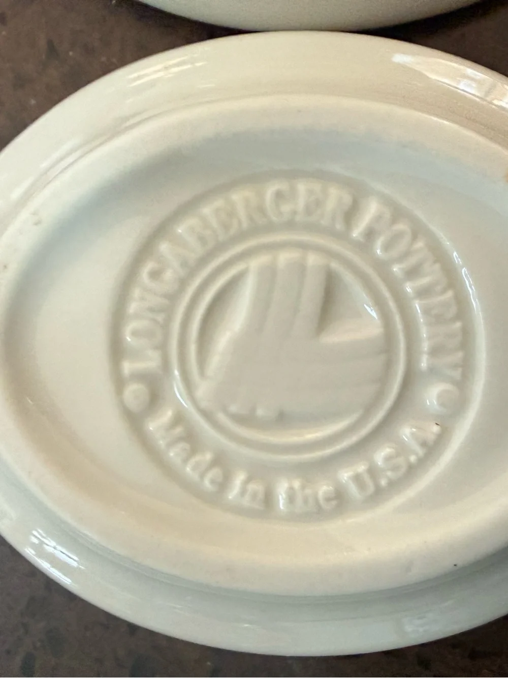 Longaberger Ceramic Spoon Rests with Blue and Green Floral Accents